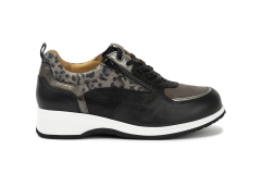 7041.3.018 Leather Black/Leopard Taupe Combi