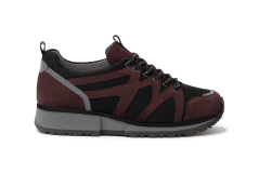 7045.0.980 Water Resistant Suede Burgundy/Black Combi