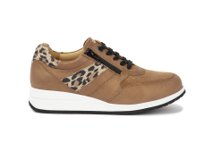 7038.3.333 Leather Cognac/Leopard  Beige Combi